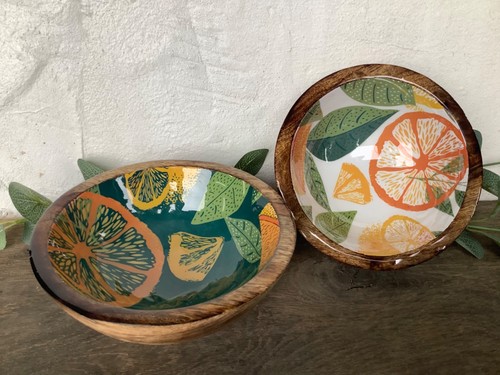 Pair wooden serving - of,