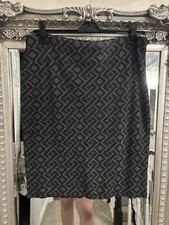 Bonmarche Women’s Brand New Black Patterned Stretchy Skirt Size 16