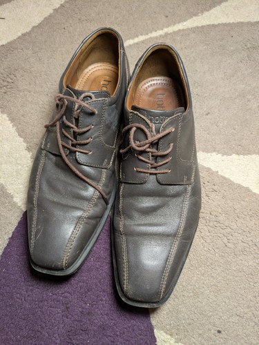 Men brown leather shoes - leather,
