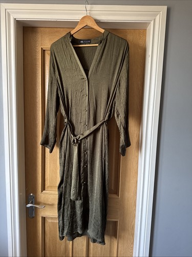 Zara khaki belted - khaki, dress