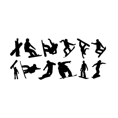 Snowboarder silhouette - 12,