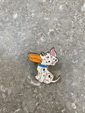 DISNEY 101 DALMATIAN PIN PUPPY WITH ORANGE BOWL SEDESMA GOLD FINISH VERSION