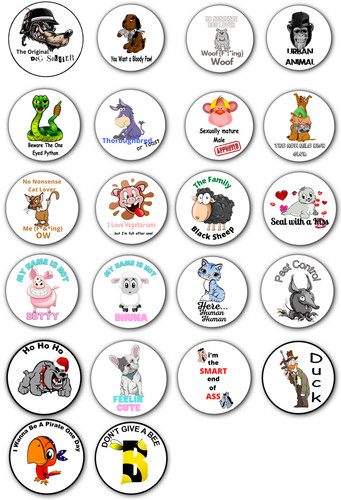 Animals 58mm badges - 58mm, pet