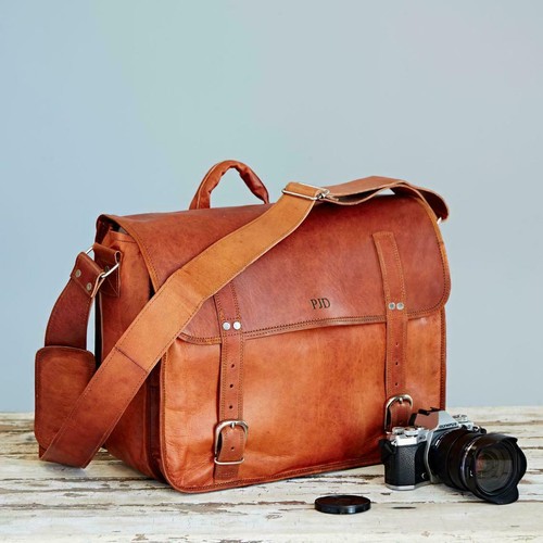 Genuine vintage brown leather - brown,