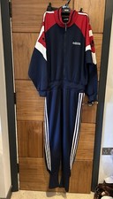 Vintage Adidas One Piece Tracksuit Jumpsuit 80s 90s Rare Retro tricolour 40 42