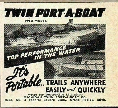 1948 print twin port - ad, twin-port-a-boat