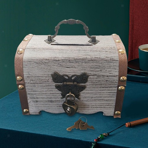 Wooden box piggy bank - piggy,