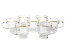 6 Piece Clear Glass Tea Cups
