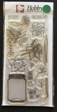 Flowers bluebell daffodil glass jar etc Daffs & Bells Hobby Art clear stamp set