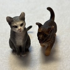Schleich Domestic Cat & Puppy Figures 16832 13771 Orange Grey German Shepard