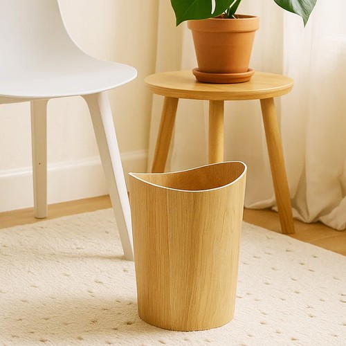 Wooden wastebasket waste - wooden, paper