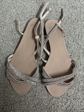 Faith diamante Sandals Rose gold Size 4 Wide Fit