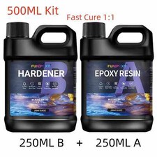 Crystal Clear Epoxy Resin - 500ML 1L 2L 4L Kit - Fast Cure 1:1 River Table Top