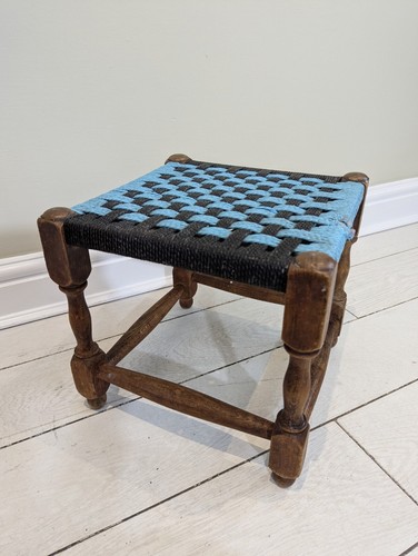 Mid century woven stool - mid,
