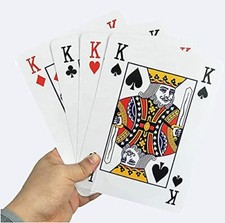 KAV Jumbo Large 13x9x2cm Playing Card Deck Pack of 52- Plastic Coated Game Cards