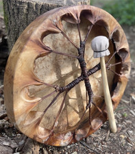 19" frame drum oak bark dyed