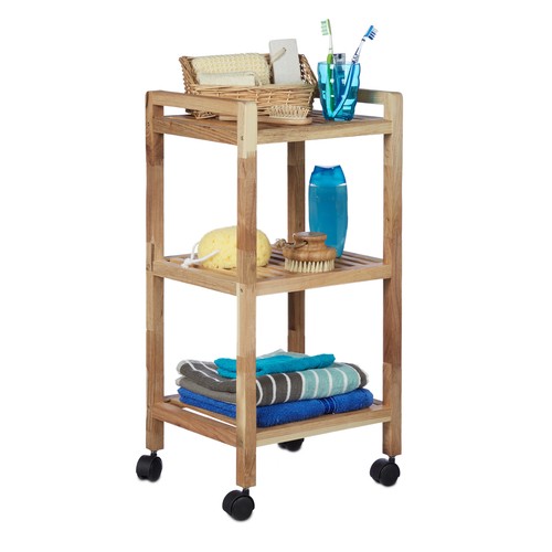 Bathroom shelving with - , wheels