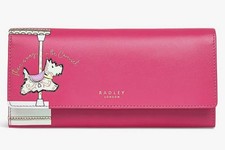 RADLEY PINK LEATHER MATINEE PURSE WALLET LARGE NEW!!!