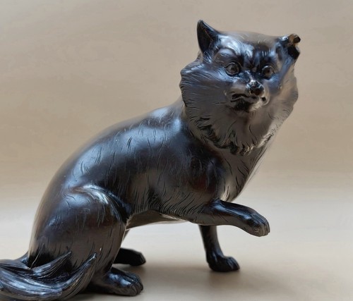 Japanese bronze tanuki - bronze, okimono