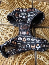 Adorable pooch dog harness Black Boop Dog Face design  Size S Worn once briefly