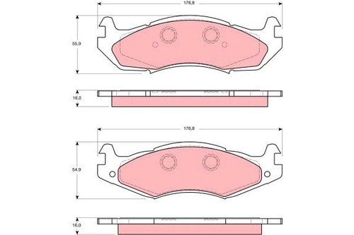 Front rear brake pad - rear,