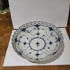 Early Royal Copenhagen Blue Fluted Full Lace Small Bowl Dish 8.25" Rare