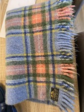 Otterburn Mill Vintage Tartan Check Tassel 100% Pure New Wool Blanket Throw
