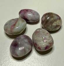 Pink Tourmaline in Quartz Tumble Stones x 5