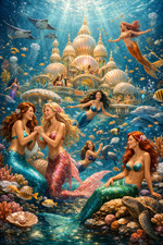 Mermaid Wall Print A4 -
