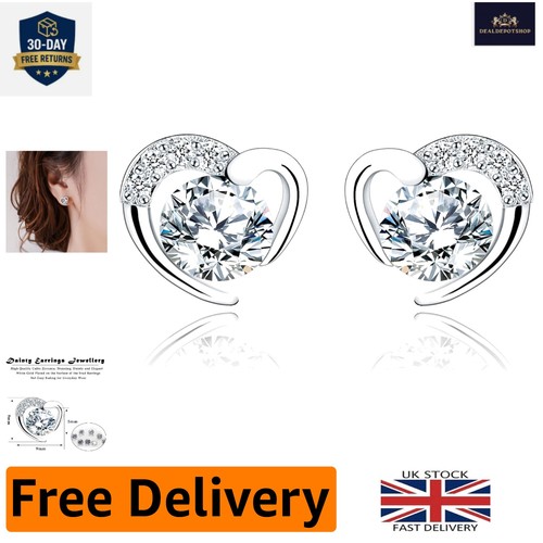 Elegant silver heart stud - elegant,