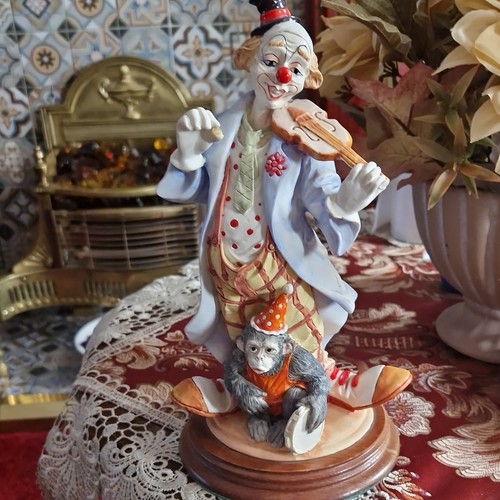 Hand painted ceramic clown - ceramic,