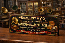 Gramophones Music Boxes Sign