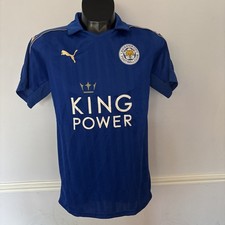 Leicester City 2016/2017 Football Shirt Home Kit Blue Puma Mens Small