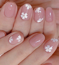 24x Short Square False Nails
