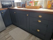 used shaker style dark blue/navy kitchen units and optional appliances and workt