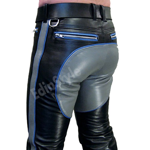 Men genuine cowhide bikers - cowhide,