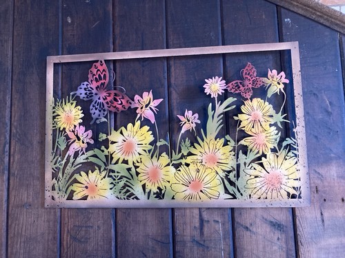 Coloured metal butterflies - coloured,