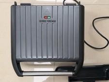 George Foreman Large Electric Steel Grill Non stick Griddle Grey 1850W 25051