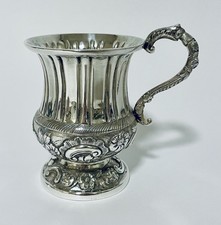Antique Georgian Solid Sterling Silver Christening Cup / Mug / Goblet 1834