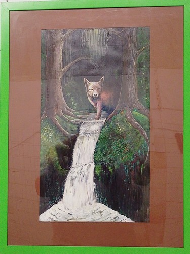 Fox and the - the, waterfall