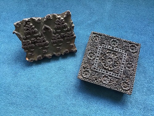 Two antique indian carved - antique,