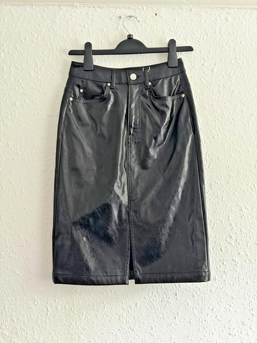 Fauxleather skirt black - fauxleather,