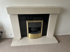 Marble fireplace surround and hearth Including Electric Fire Insert