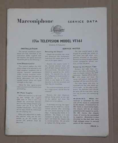 Marconiphone service manual - tv,