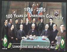 IRISH REPUBLICAN Art postcard "100 Years of Unbroken Continuity" 1916-2016.