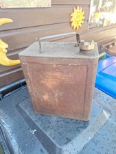 VINTAGE PETROL CAN WITH SHELLMEX BRASS CASTLE TOP CAP