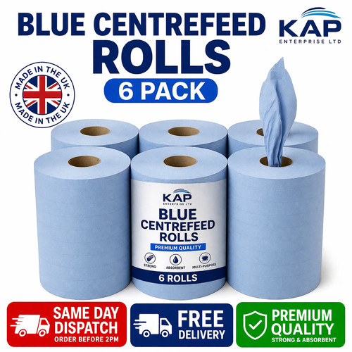 Pack blue centrefeed rolls 2 - 6,