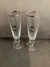 2 Warsteiner Mini Exclusive-Tulpen “Tournee” Beer Glasses 5 Inch’s Tall