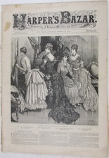 HARPERS  BAZAR MARCH 14 1885 WITH RARE VICTORIAN FASHION PATTERN SHEET NO. 11