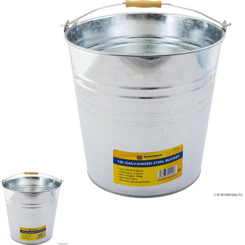 12l galvanised steel bucket - 12l,
